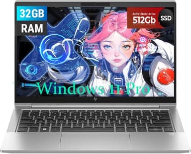 HP EliteBook 630 G10 Ordinateur Portable Professionnel, 13,3" FHD (1920 x 1080), Intel Core i7-1365U 3.9GHz, RAM 32 Go, SSD 512 Go, Clavier QWERTY américain, Windows 11 Pro (Reconditionné)