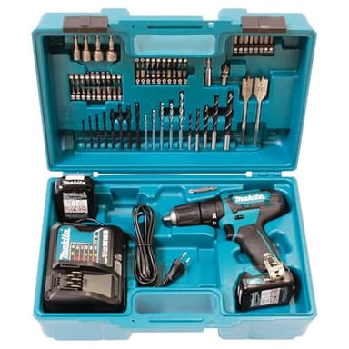 Makita HP333DSAX1 Perceuse-visseuse à percussion sans fil 12 V max. 2 Ah - 2 batteries + chargeur dans coffret de transport