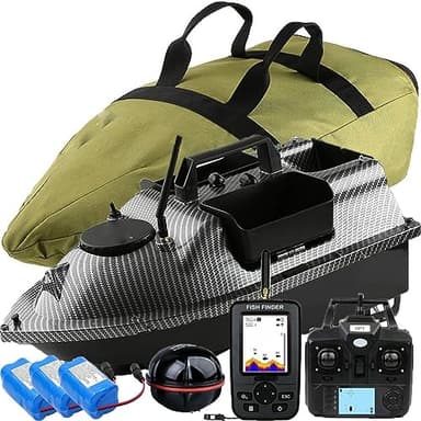 12000mAh Batterie 500M GPS Bateau amorceur, Bateau amorceur pêche,Appâts De Pêche Bateau Carpe Crochet Post Bateau RC, Capteur LCD Sondeur, Avec Sac À Main, Offrez des antennes, des hélices. one key r