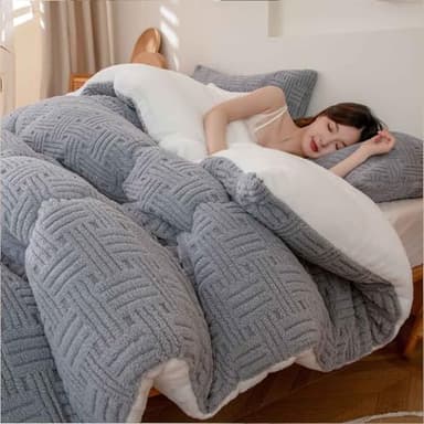 MTHGH Couette Hiver 220x240 TrèS Chaude Couette Polaire Biface Couette Epaisse Moelleuse éDredon Edredon Gonflant Couette Épaissie(03,220x240cm/5kg)