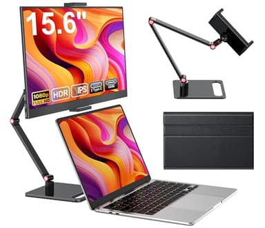 MAGICRAVEN Écran Portable, Moniteur Portable 15,6 Pouces 1080P FHD IPS Display, Ecran Portatif USB C HDMI avec Haut-parleurs Intégrés, Ecran pour Ordinateur Portable Mac PC PS45 Switch avec Support