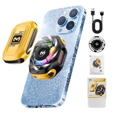 auvstar Refroidisseur Telephone Portable avec 2000mAh Batterie Rechargeable,Phone Cooler avec RGB,Ventilateur pour Telephone Portable Léger et Silencieux,2 Vitesses,Idéal pour Les Jeux/Le Streaming
