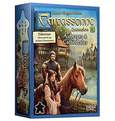 Asmodee - Carcassonne : Extension 1 AUBERGES & CATHÉDRALES - Complétez Votre Jeu de Société Favori - 2 à 6 Joueurs dès 7 Ans - Parties de 40 Min - Version Française - Z-Man Games