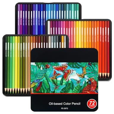 YAWAHOME Lot de 72 crayon de couleurs de qualité pour adultes, artistes professionnels et coloristes, fournitures artistiques pour enfants débutants, crayons de couleur pour étudiants