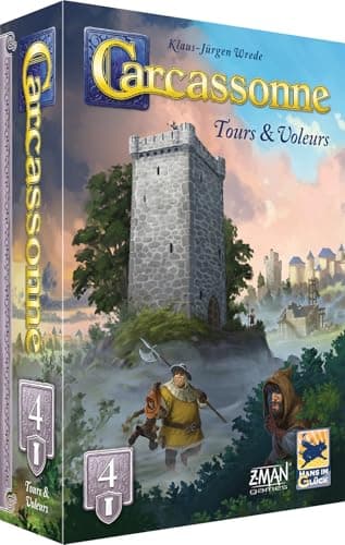 Asmodee - Carcassonne - Extension 4 : Tours & Voleurs - Hans im Glück - Jeu de société de stratégie - Dès 7 Ans - 2 à 6 Joueurs - 55 Min - Version Française