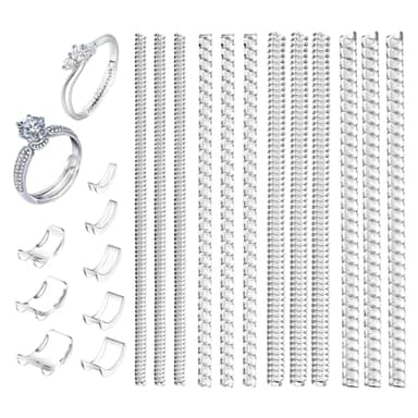 20 pièces Ajusteur de Taille de Bague Invisible pour Bagues Desserrées, Ajusteurs D'anneaux en Spirale, Tailles Adaptateur Bague Trop Grande