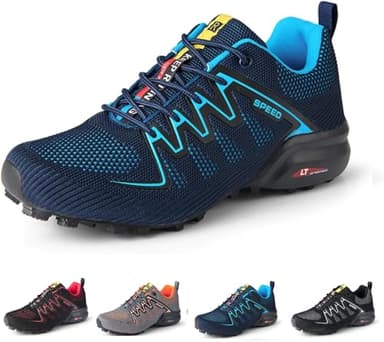 ILESTDG OrthoSpeed - Chaussures de Marche à Confort Orthopédique pour Homme avec Soutiennent la Voûte Plantaire Chaussures de Randonnée Homme Ergonomique (Bleu,43)