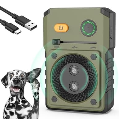 Anti Aboiement pour Chien, 50 Pieds Automatique Boitier Anti Aboiement Chien, 3 Modes Ultrason Chien Rechargeable, Appareil Anti-aboiement Efficace pour Petits Moyens Grands Chien Intérieur Exterieur