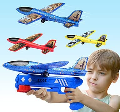 Joozmui Avion Polystyrene Planeur Jouet, Jouet Garcon 3-10 Ans Jeux Exterieur Enfant 3-11 Ans Cadeau Garcon Jeu Enfant 3-12 Ans Jeux Enfant