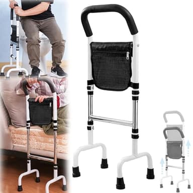 Canne, Béquilles Aide à Marche Marche pour Personnes âgées à S'asseoir Réglable en Hauteur Support Canne Quatre Pieds Quatre Pieds Aide à Marche Position Debout 73 à 92cm