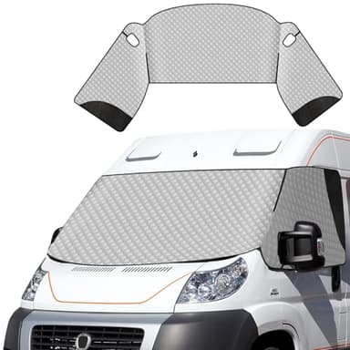 CISSIYOG Bâche de pare-brise pour camping-car compatible avec Fiat Ducato, Peugeot Boxer, Ci-troen Relay X250/290 (2006-2024), avec sac de rangement, protection toutes saisons