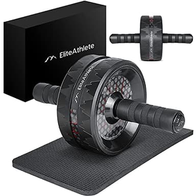 EliteAthlete Roue Abdominale - Roulette Abdominaux - AB Wheel - Rouleau Abdo - Abdos musculation appareil de sport fitness - AB Roller incl. tapis rembourré