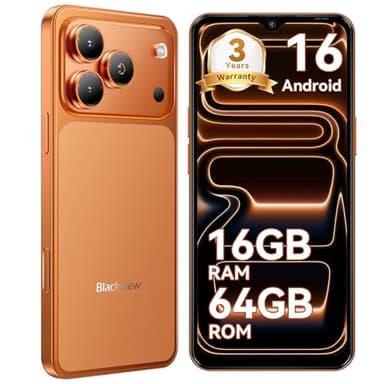 Blackview Wave 7C Telephone Portable Android 16 Smartphones, 16Go+64Go/2To, 32MP+13MP, 5000mAh, 6.56" Smartphon Pas Cher 4G Dual SIM, Téléphone WiFi 5G/GPS/IP54/3 Card Slots/3.5mm/FM/3Ans Garantie
