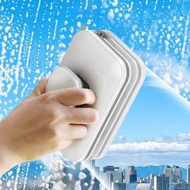 Lave Vitre Magnétique Nettoyeu Adapté pour les Doubles Vitrages de 3 à 10 mm, Outil Magnétique de Nettoyage de Fenêtre pour Double Vitrage, Nettoyeur de Vitres Magnétique au Design Moderne