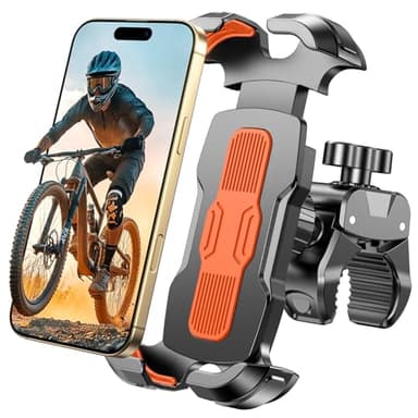 Rolgno Support Telephone Velo, [Libération Rapide & Rotation 360°] Support Telephone Moto, Verrouillage Sûr Porte Téléphone Vélo, Support Telephone Trotinette Electrique pour Smartphones 4.7"-6.9"