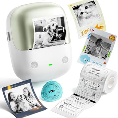 NIIMBOT B2 Pro Étiqueteuse 300 DPI, imprimante d'étiquettes Autocollantes, Connexion Bluetooth pour téléphone et PC, avec 1 Rouleau d'étiquettes pour la Maison,Cuisine, Le Bureau, l'école