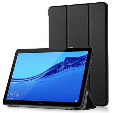 Simpeak Coque Compatible pour Huawei MediaPad T5 10.1" Housse de Protection en Cuir PU Étui Magnétique Ultra-Mince avec Fonction Support - Noir