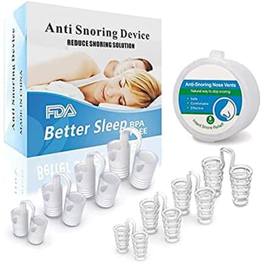 Dispositif Anti-Ronflement, 4 Tailles Dilatateur en Silicone, Écarteur Nasal Anti-Ronflement Bouchon de Ronflement pour un Sommeil plus Confortable