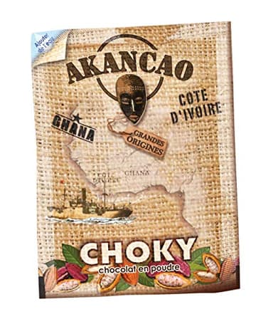 AKANCAO - Chocolat Chaud - Choky - Lacté - Cacao en poudre - Intense - Boisson chaude - Origine Afrique de l'ouest - 100 Doses