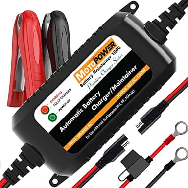 MOTOPOWER MP00206A 12V 1.5Amp Chargeur de Batterie entièrement Automatique/Mainteneur pour Les Voitures, Motos, VTT, VR, Powersports, Bateau et Plus