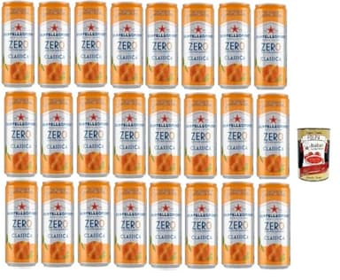 Italian Gourmet Bundle Zero Classica 24 x 33 cl – Boisson Gazeuse Italienne aux Agrumes, Sans Sucres Ajoutés, Goût Orange, Canettes 330 ml, Idéal Apéritif & Repas + Italian Gourmet Polpa