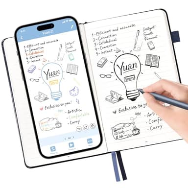 Yuan Smart Writing Set - Cahier numérique avec Un Stylo Intelligent, Carnet connecté, Synchro en Temps réel.Offre en complément 1 carnet Mini et des recharges de Remplacement,Excellent Cadeau de Noël