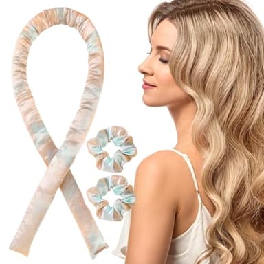 LUFFLOK Ensemble de Bigoudis Sans Chaleur, 3 Pièces Boudin Cheveux Bigoudis Sans Chaleur en Satin, Rouleau Cheveux, Bouclés Femme Headband, Bigoudi Cheveux de Sommeil Doux, Coiffure Bricolage