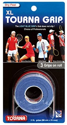 Blister de 3 surgrips Tourna Grip , Mixte adulte, bleu, XL