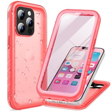 Cozycase Coque pour iPhone 14 Pro Max Étanche Antichoc Rose - 360 degres Incassable Militaire Rigide Intégrale Case/Bumper/Housse 【IP68 Waterproof/Imperméable】 Etui Anti Choc Eau - Rose