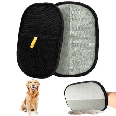 2 Pièces Gant Poil Chat, Double Face Gant Anti Poils Animaux, Réutilisable Brosse Anti Poils Animaux pour Lavage DémêLage Et Toilettage, Brosse Poils Animaux pour Canapé Meubles Tapis Siège Auto