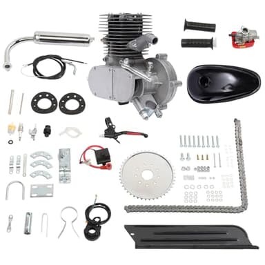 Kit de Moteur à Essence électrique de vélo 100 CC 2 Temps, Moteur Complet de vélo monocylindre CDI refroidi par air adapté aux VTT, vélos de Course, croiseurs, choppers avec Cadre en V, 44 Dents