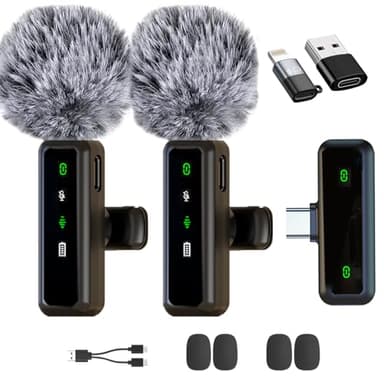 XIXIXIAXIA Micro Cravate sans Fil pour iPhone,iPad, Android,Caméra, Ordinateur, Portable, Mini Microphone avec réduction du Bruit, appairage Automatique,pour Vlogging,Enregistrement vidé, Vlog