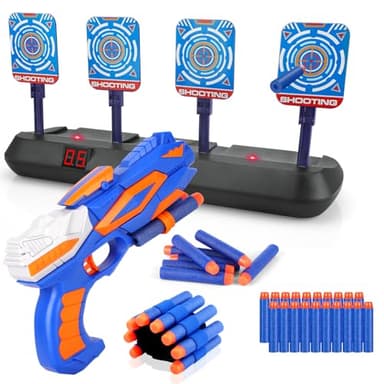 Cible de Tir pour Nerf avec Pistolet Jouet, Cible Electrique Automatique avec 20 Flechette Jeux Enfant Garçon Fille 3 4 5 6 7 8 9 10 Ans Balster Gun Toy Cadeau Anniversaire Paques