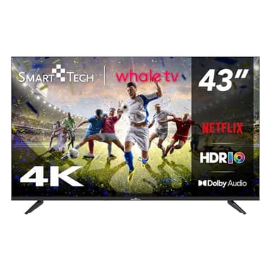 Smart Tech TV LED 4K UHD 43" (108 cm) Smart TV Whale OS-43UH02V- Molotov, Netflix, Prime Video, Disney+ HDR10 3xHDMI - 2xUSB -Dolby Digital+