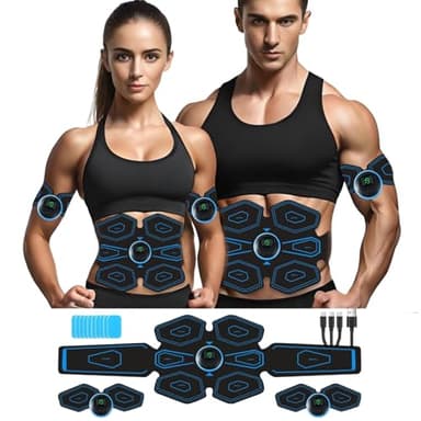 AILEDA Electrostimulateur Musculaire, Ceinture Abdominale Electrostimulation,6 Modes et 19 Intensités, Ceinture Musculation Electrostimulation pour Abdos/Bras/Jambes/Fesses,Homme Femme