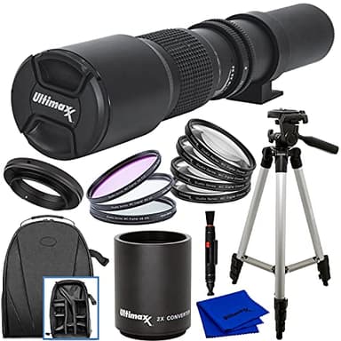 Ultimaxx Kit téléobjectif manuel multi-couches pour appareils photo reflex numériques Canon EOS 9000D 800D 760D 750D 700D 1300D 1200D T100, 4000D, 3000D, 200D, 1500D