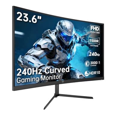 KTC Écran Gaming Incurvé 24 Pouces, Full HD 240Hz, Écran VA Courbé R1500, Contraste 3000:1, FreeSync, Faible Lumière Bleue, VESA 100x100, Moniteur PC 1080p