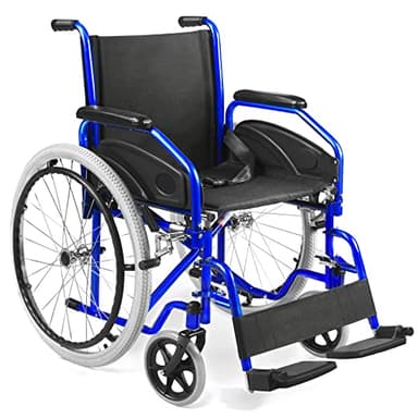 AIESI® Fauteuil Roulant pliable léger à autopousser pour handicapés et les personnes âgées AGILA EVOLUTION, Accoudoirs et repose-pieds amovibles, Ceinture de sécurité, Pompe à air, Garantie 24 mois