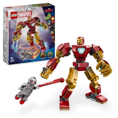 LEGO | Marvel Le Robot d’Iron Man Contre Ultron - Jouet de Construction avec Minifigurines de Super Héros - Stimule Le Jeu de Rôle - Idée de Cadeau d'anniversaire pour Garçon dès 6 Ans 76307