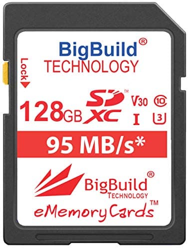 BigBuild Technology 128 Go U3 95Mo/s Carte mémoire pour Canon PowerShot SX420 is, SX430 is, SX520 HS, SX530 HS, SX540 HS, SX60 HS, SX610 HS, SX620 HS, SX710 HS, SX720 HS, SX730 HS, SX740 HS Caméra