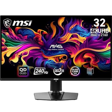 MSI MAG 321UPX QD-OLED écran Gaming 31.5" 4K UHD - Dalle Quantum Dot OLED 3840 x 2160, 240Hz / 0.03ms, 99% DCI-P3, ΔE≤2, DisplayHDR True Black 400 - DP 1.4a, HDMI 2.1, USB Type-C