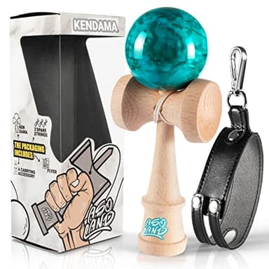 Asoland Kendama – Jouet en Bois Traditionnel – Bilboquet Japonais pour Enfants & Adultes – Améliore Les Réflexes et la Dextérité – Kit Complet pour Professionnels & Débutants (Bleu Marbré)