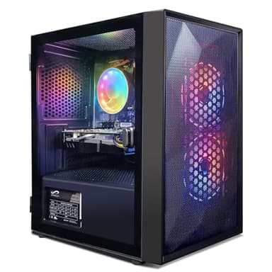 STGsivir PC Gamer Fixe,Ordinateur Gaming,Radeon RX 5500 XT 8Go GDDR6,Core-10100F 4.3GHz-16Go DDR4,512Go SSD,600M WiFi,BT5,0,Ventilateur RGB x2,Windows11 H64
