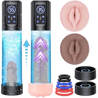 Pompe à Vide, Pompe Ipx7 éTanche Avec 6 Anneaux, Jouet Sexuel Pour Homme, Extension, Pompe à Eau, Pompe D'Agrandissement éLectrique, Masturbation Pour Homme