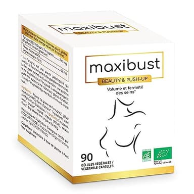 NUTRI EXPERT - Maxibust Beauty & Push-Up - Complément alimentaire à base de Fenugrec et Fibres d'Acacia BIO - Volume & Fermeté des seins - Cure 30 jours
