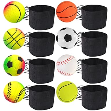 DBAILY Balles Rebondissantes pour Poignet, 8pcs Balles Rebondissantes en Caoutchouc Sécurité avec Bracelet Et Corde Loisirs pour Entraînement du Poignet Enfants Adulte des Sports Extérieur Jouer Jeu