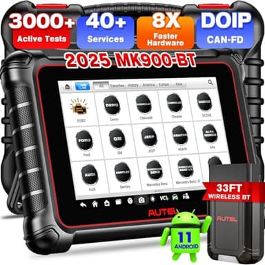 Autel MaxiCOM MK900BT OBD2 Valise Diagnostic Auto, 2025 MK900-BT Mise à Niveau du MK900 MK808S MK808BT MX808S, Bidirectionnel Scanner comme MP900 MX900, 3000+ Tests Actif, 40+ Services, Tous Sys, OS11
