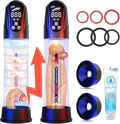 Pompe à Pénis pour Homme Sex – Pompes d'extension de pénis avec 4 pression et 4 modes de succion pour hommes le massage par aspiration, IPX7 wasserdicht Vakuum pumpe pompe pénis