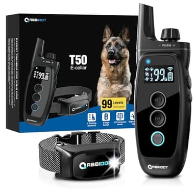 ABBIDOT Collier de Dressage pour Chien - Veilleuse, Verrouillage de Sécurité Amélioré, 151 Niveaux de 4 Modes de Dressage, Rechargeable Collier électrique pour Chien pour Petits et Grands Chiens