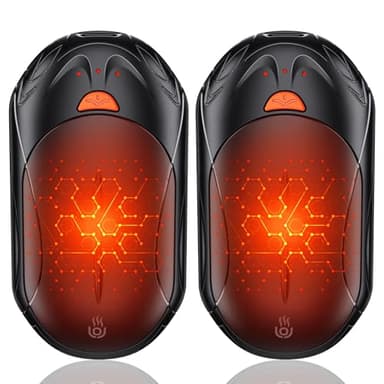 OUTJUT Chauffe Main 2 Packs 6000mAh Chaufferette Main Reutilisable, USB Chauffe-Mains 3 Modes de Chauffage 2S Rapide, pour Sports de Plein Air, Camping en Hiver Cadeau de Noël (Noir)
